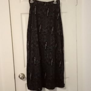 (Clearance) Mascara black patterned maxi skirt